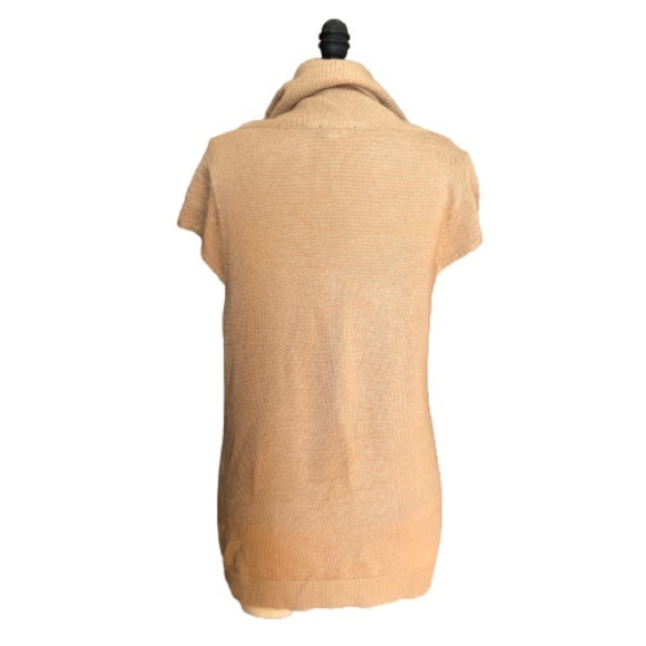 J. Crew Wool Cowl Neck Cap Sleeve Camel Knit Sweater - Picture 6 of 13